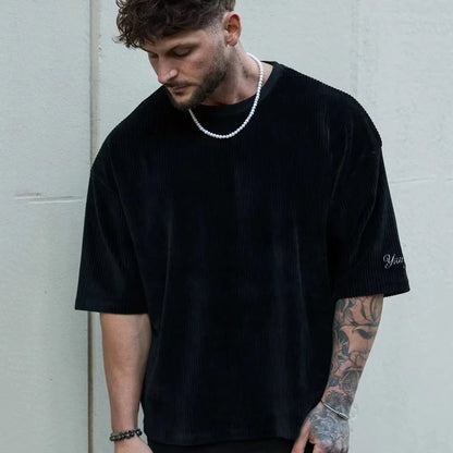 Short Sleeve Man Streetwear T-Shirts Fashion Casual Loose Pullovers Simplicity Handsome round Neck Spring Summer Men'S Clothing