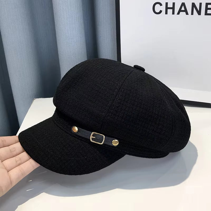 Fashion Designer Winter Women Berets Female Retro Boinas Berets Caps for Women Hats Bonnets Hats for Women Octagonal Newsboy Hat