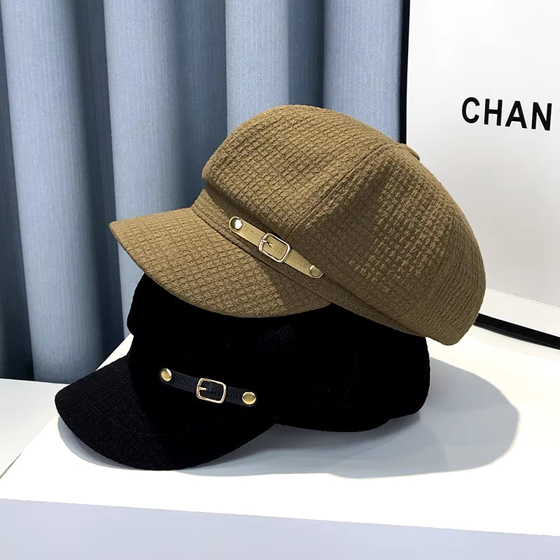 Fashion Designer Winter Women Berets Female Retro Boinas Berets Caps for Women Hats Bonnets Hats for Women Octagonal Newsboy Hat