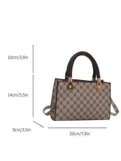 Fashionable,Minimalist,Casual,Fashionable,Minimalist,Casual,Mini Square Bag Braided Detail PU for Girl, Teen Girls