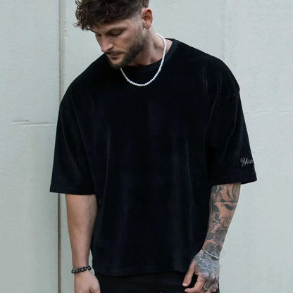 Short Sleeve Man Streetwear T-Shirts Fashion Casual Loose Pullovers Simplicity Handsome round Neck Spring Summer Men'S Clothing