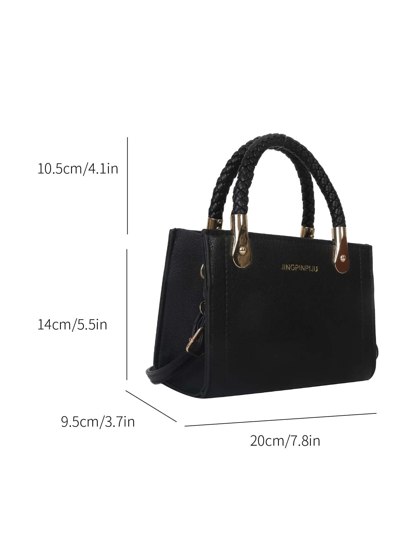 Fashionable,Minimalist,Casual,Fashionable,Minimalist,Casual,Mini Square Bag Braided Detail PU for Girl, Teen Girls