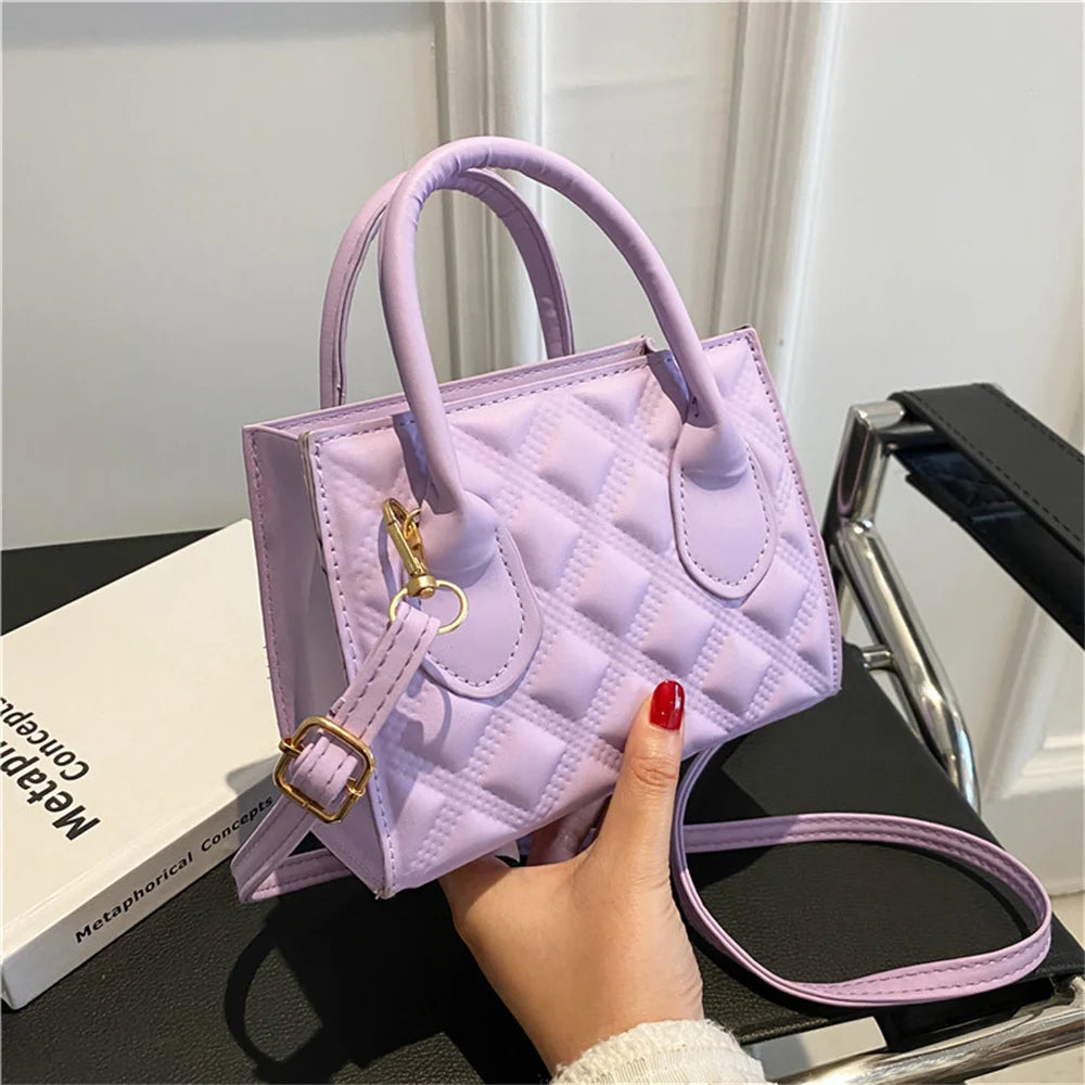 Fashion Shoulder Crossbody Bag for Women Solid Colour Pu Leather Simple Female Daily Bag Casual Handbag Purse Clutches